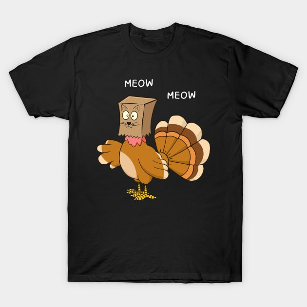 Meow Meow Funny Turkey Thanksgiving Shirt, Thanksgiving Shirt, Autumn Shirt, Family Thanksgiving Te, Thanksgiving Turkey Shirt, Fall Vibes T-Shirt by Fashion planet